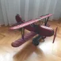 СТАР ГОЛЯМ РЪЧНО ИЗРАБОТЕН ДЪРВЕН САМОЛЕТ БИПЛАН, снимка 4
