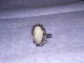 СТАРИНЕН АР НУВО СРЕБЪРЕН ВИСОКА ПРОБА ПРЪСТЕН с ШЛИФОВАН БЯЛ ИВИЧЕСТ АХАТ и ПЕЧАТ на БИЖУТЕРА 34441, снимка 5
