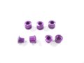 5бр Алуминиеви болтове за плочи за 2x курбели, Виолетови, снимка 2