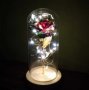 Светеща Роза под стъклен похлупак(Червена или многоцветна)LED , снимка 5