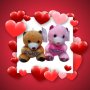 Подаръчно плюшено музикално мече със сърце и надпис LOVE, 21см, розово/кафяво, снимка 1 - Плюшени играчки - 43849641