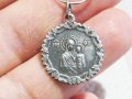 Сребърно синджирче със сребърен медальон Дева Мария, богородица с младенеца , снимка 1 - Колиета, медальони, синджири - 33227528