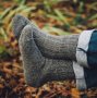 Вълнени чорапи домашно плетиво, снимка 1 - Други - 38236294