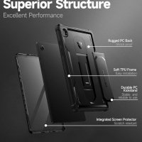 Калъф Dexnor за Samsung Galaxy Tab A8, протектор и стойка, черен, снимка 5 - Таблети - 43956543