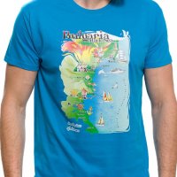 Нова мъжка синя тениска с трансферен печат Черно море - България, снимка 1 - Тениски - 28222259