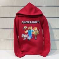 Нов детски суичър с дигитален печат MINECRAFT (Майнкрафт) в червен цвят, снимка 7 - Детски анцузи и суичери - 39094856