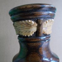Дървена ваза с инкрустация (дърворезба), снимка 2 - Декорация за дома - 33139227