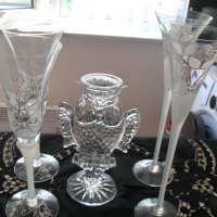 Ритуални чаши и кристален свещник, снимка 1 - Други - 37350882