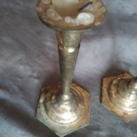 два бронзови свещника, снимка 2 - Антикварни и старинни предмети - 32507445