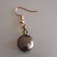 Вносни обеци с естествени перли тип "монета", снимка 6 - Обеци - 44028037