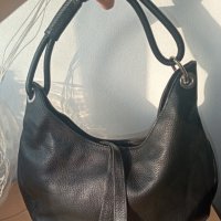 Черна чанта естествена кожа Anna Morellini , снимка 8 - Чанти - 37805592
