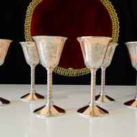 Немски медни чаши с картина Дама бере грозде. , снимка 9 - Антикварни и старинни предмети - 38585773