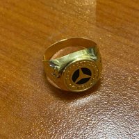 Мъжки златен пръстен мерцедес, снимка 2 - Пръстени - 43156623