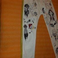 Страхотен бял панталон  на PHILIPP PLEIN р-р 28, снимка 8 - Панталони - 34686692