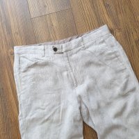 Страхотен мъжки летен панталон H&M  Linen Blend слим фит ,  размер 50 , 100%  лен, снимка 3 - Панталони - 33178310