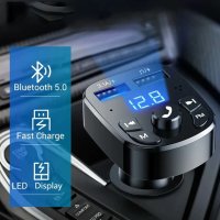 USB FM Mp3 Bluetooth плейър / трансмитер за кола 5.0, снимка 2 - MP3 и MP4 плеъри - 44013292
