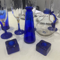 Бутилка за ракия синьо стъкло , снимка 6 - Антикварни и старинни предмети - 44877607