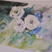 Картина "Бели рози", снимка 3 - Картини - 33287362