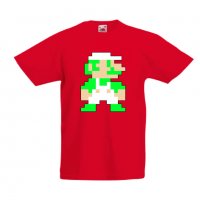 Детска тениска Супер Марио Luigi 8-bit, снимка 5 - Детски тениски и потници - 33089888