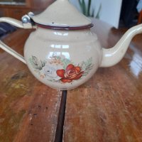 Стар емайлиран чайник #17, снимка 4 - Антикварни и старинни предмети - 43479858