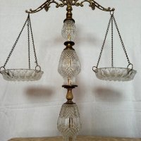 Красива Кристалнa везнa на справедливостта с мраморна основа, снимка 2 - Антикварни и старинни предмети - 43482086