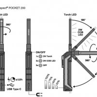 OSRAM LEDinspect POCKET200-професионална сервизна лампа 200lm с вградена Li-ion батерия, снимка 9 - Аксесоари и консумативи - 37050904