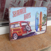 Метална табела кола Summer days плаж сърф къмпинг лято море , снимка 2 - Декорация за дома - 44847552