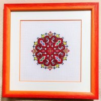 Ръчно бродирана Шевица елбетица bulgarian embroidery в рамка за подарък , снимка 2 - Декорация за дома - 43256106