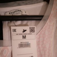 Нова Reserved дамска блуза без ръкави M размер бяло с розово, снимка 3 - Корсети, бюстиета, топове - 32746591