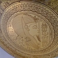 Месингов поднос,плато,пано Тутанкамон,Египет. , снимка 12 - Антикварни и старинни предмети - 37512723