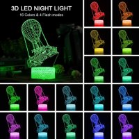 Battle Bus 3D нощна лампа с дистанционно 16 променящи се цвята USB, снимка 4 - Настолни лампи - 43912770