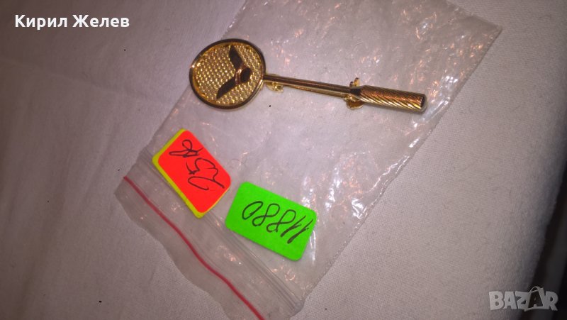 Позлатена Значка за ТЕНИС ракета РЯДКА СТАРА - 11880, снимка 1