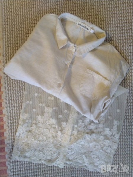 Детска дълга ризка с дантела, снимка 1