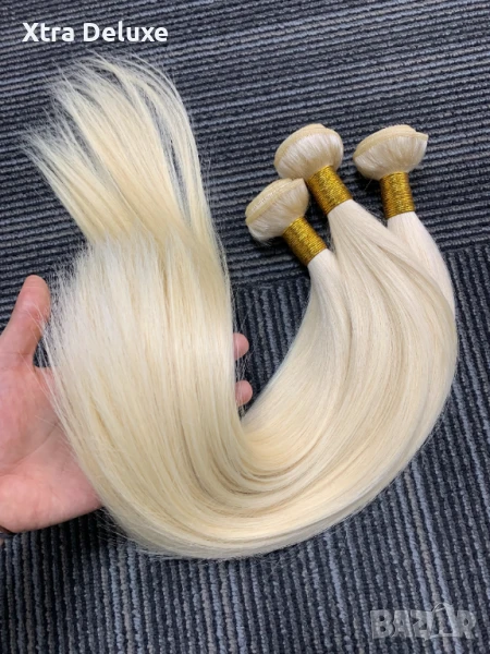 Екстеншън, 100% естествена коса за удължаване - слънчево русо - различни дължини, снимка 1