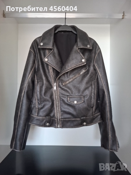 Мъжко кожено яке Biker от еко кожа модел на ZARA - ново, снимка 1