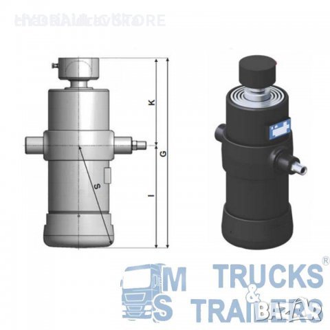 Хидравличен цилиндър 8т HYVA ULB-110-5-1740-K169-40-1/2”-F-HC, снимка 1