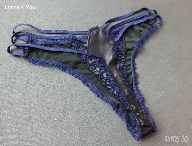 S/M дамска прашка с еко кожа и ластични ленти, снимка 1