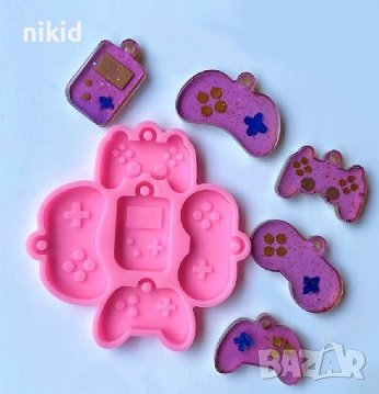 Малки джойстик игра контролер силиконов молд форма фондан шоколад смола гипс висулка ключодържател, снимка 1