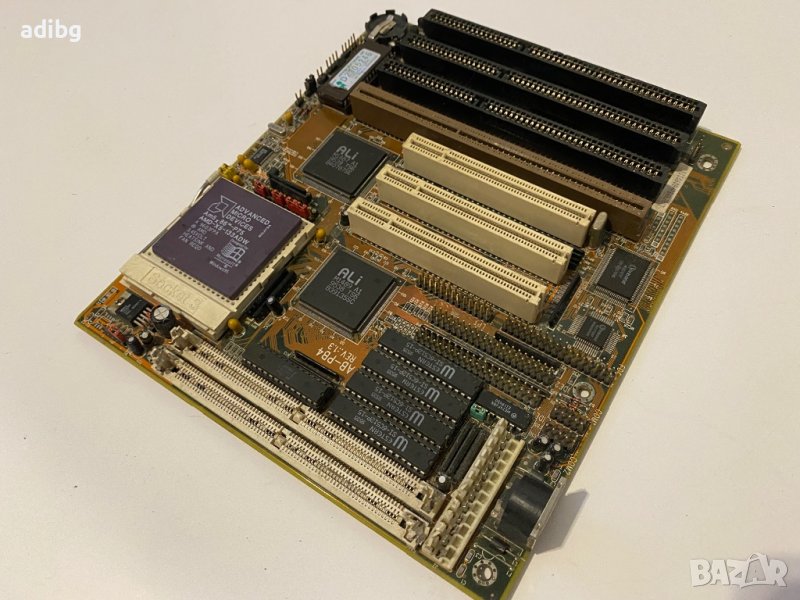 Ретро дъно Socket 3 + AMD 586 процесор за колекция, снимка 1