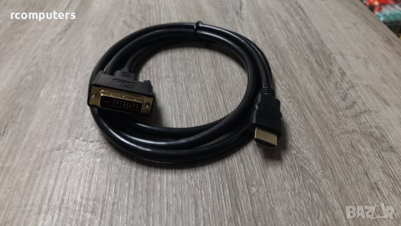 Кабел HDMI M-DVI 24+1M 1m, снимка 1