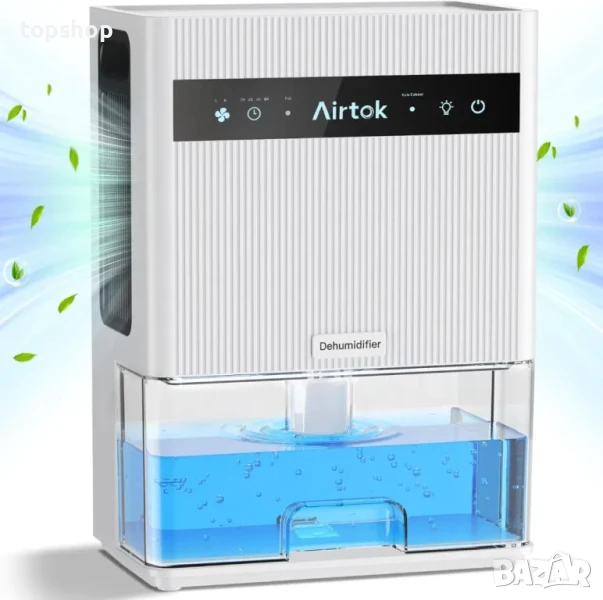 Влагоуловител АIRTOK Обезвлажнител за дома, до 950 кв. фута, 3л. резервоар за вода 105,6 OZ, тих..., снимка 1