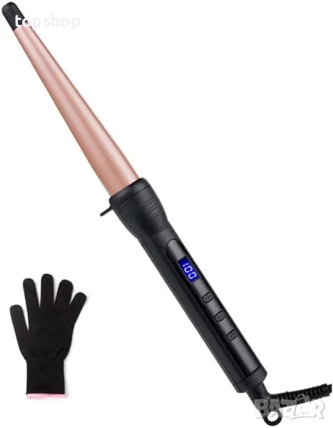 Конична керамична маша за коса 13-25 mm (розово злато), снимка 1