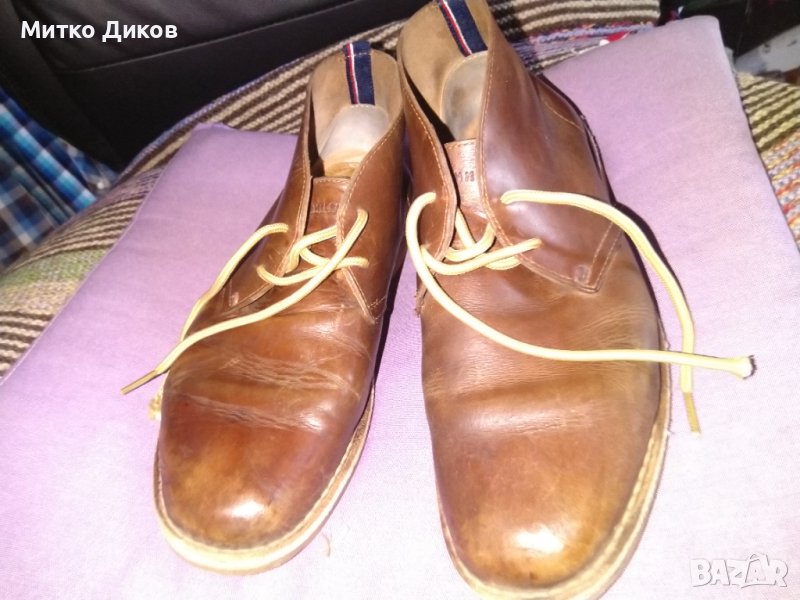 Tommy Hilfiger маркови мъжки високи обувки боти естествена кожа №41 стелка 26см, снимка 1