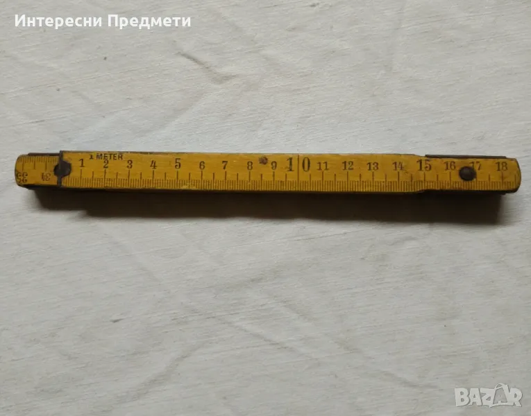 Стар Немски Дървен Метър, снимка 1