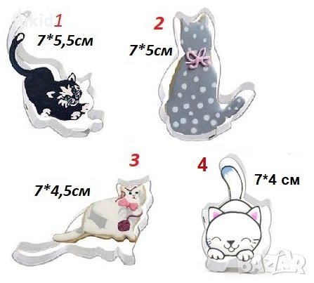 4 пози Котка метален резец форма за сладки тесто фондан украса декор, снимка 1