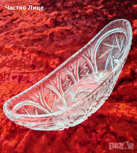 Оригинална Кристална Чехска Фруктиера Гондола от 70те г на 20 в., снимка 1