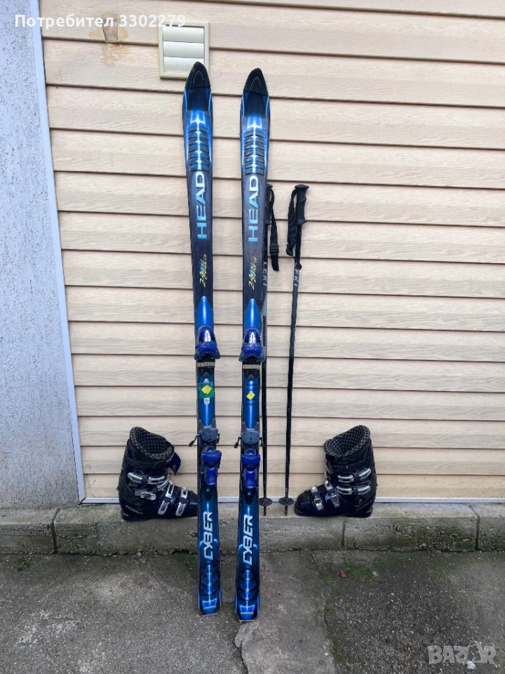 Комплект: Ски, трапьори и щеки, снимка 1
