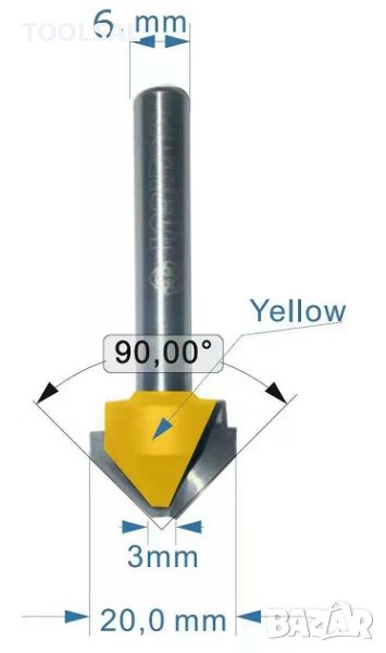 Фрезер за алуминиеви композитни панели V-профил 90 ° 6mm ETALBOND ALUCOBOND, снимка 1