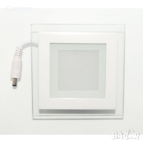 LED панел за вграждане стъкло - квадрат, 12 W бяла светлина с LED драйвер, снимка 1