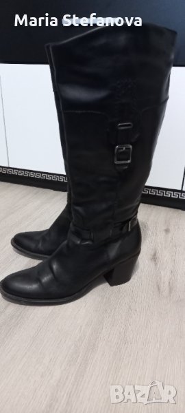 Черни ботуши естествена кожа , снимка 1